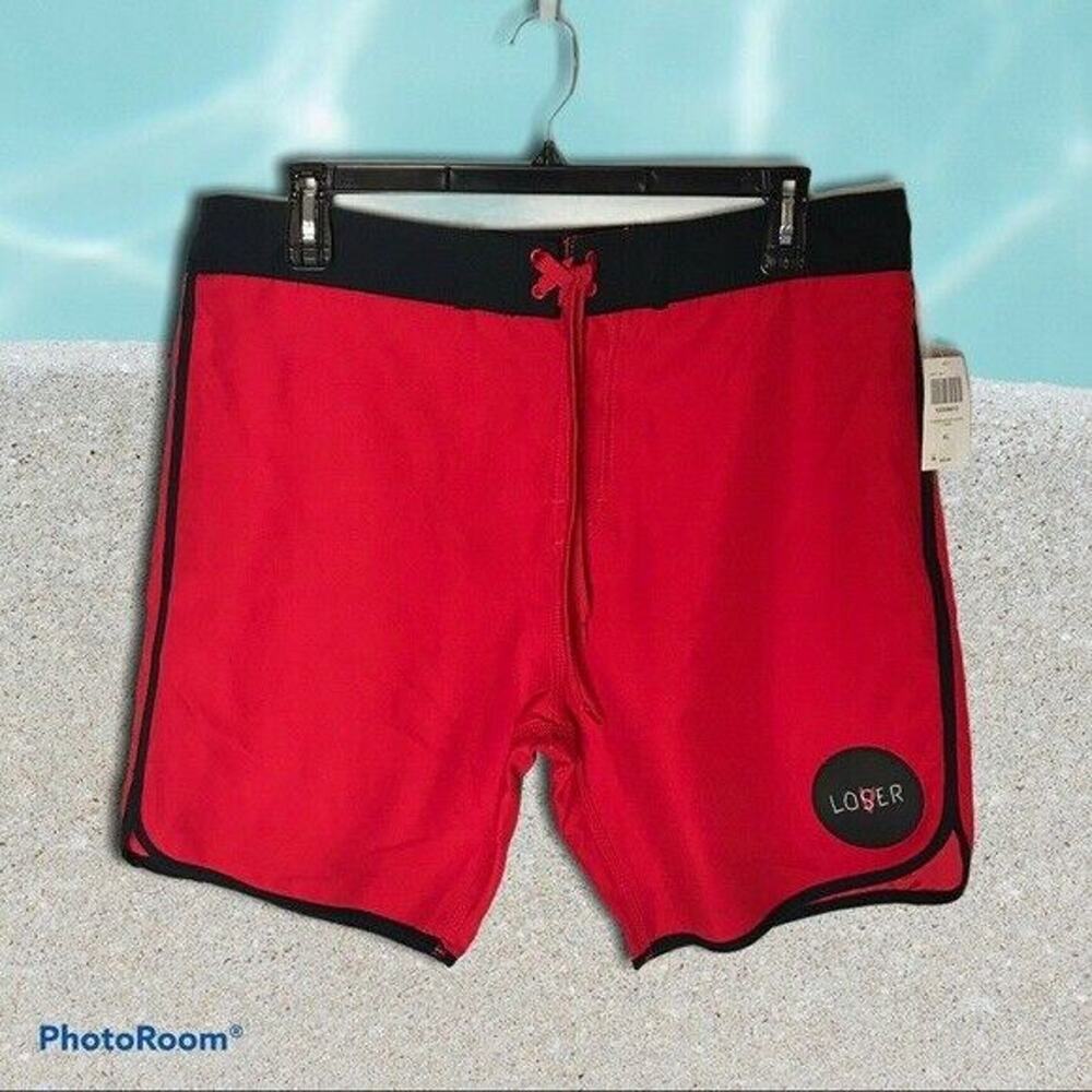 Hot Topic NWT "It" Men's XL Red Lover Loser Board Shorts Pennywise Swimwear